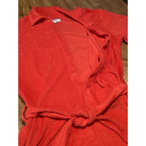 GIANNA BINNI Terrycloth Romper Red Small Cover-Up Beach Vacation Classic Preppy - Picture 5 of 9